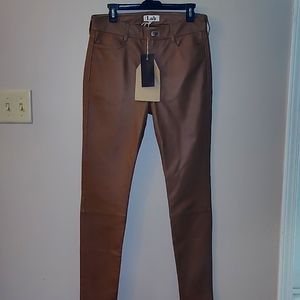 Lab London Butterscotch Leather Long Pants Size Size 6 USA 10 UK